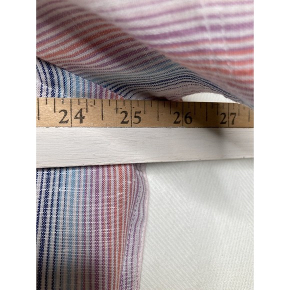 Perry Ellis Mens Short Sleeve Button up Shirt XXL Green and White linen casual - Picture 6 of 9